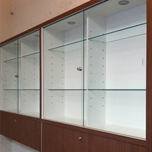 Commercial joinery with glass door