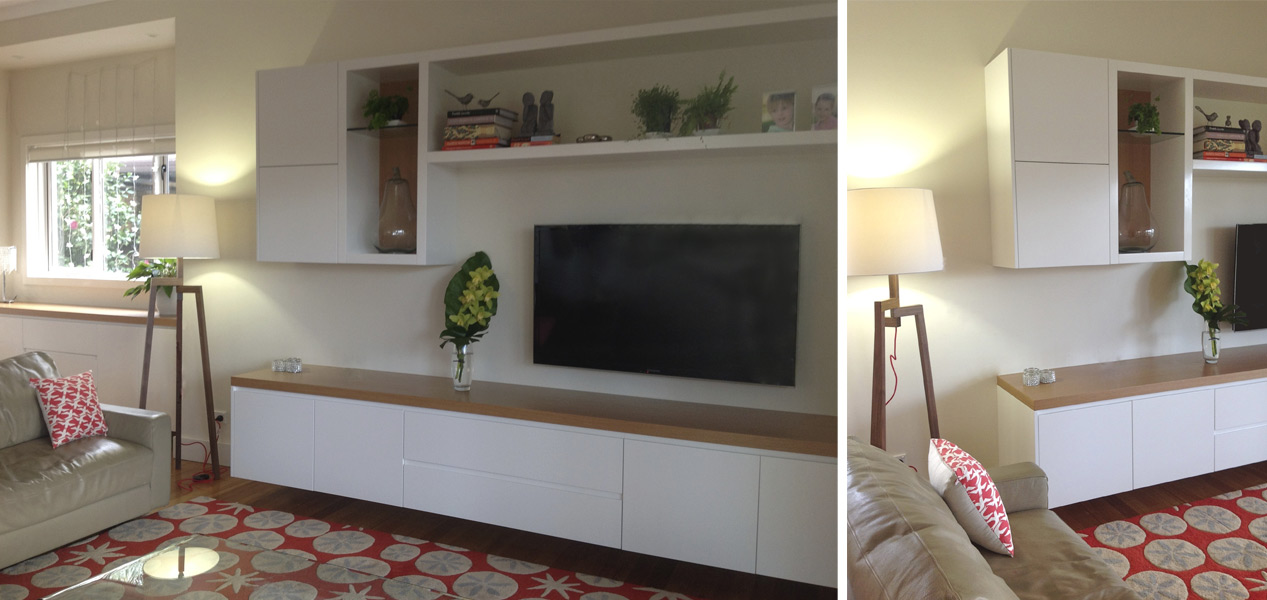 White Wooden Media and Display Unit